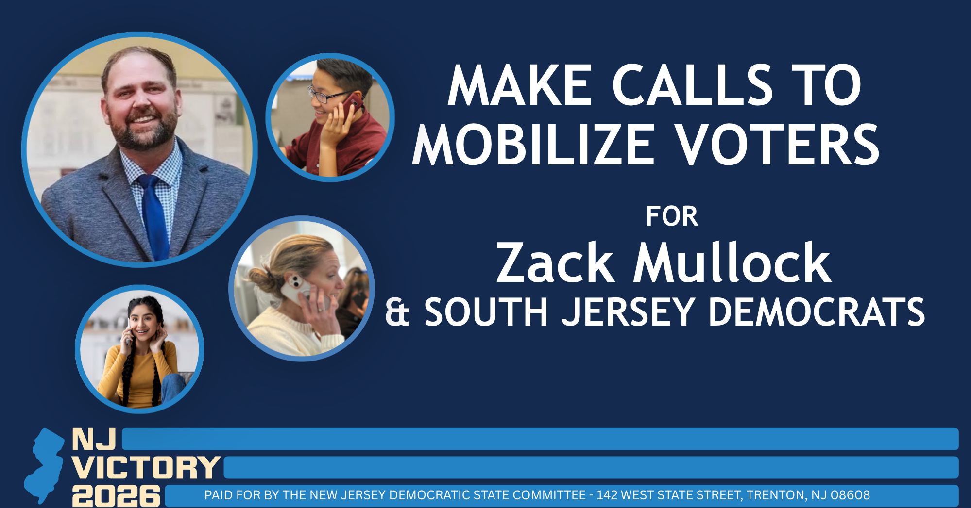 Make Phone Calls to Elect Zack Mullock and South Jersey Democrats